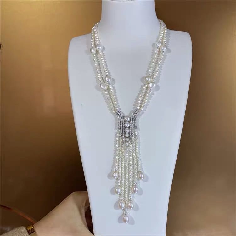 Natural Pearl Necklace 925 Silver Pendant: Natural Pearl Necklace 925 Silver Pendant ****** Metal: Natural Pearl / Color: White / Pearl Diameter 5mm, Pearl Diameter 10mm, Necklace Length 46mm