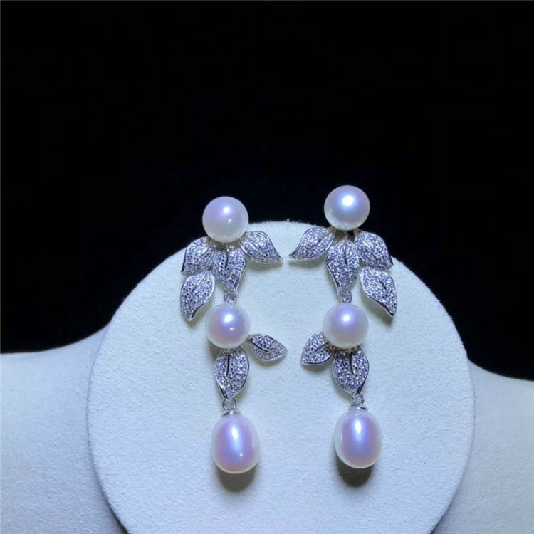 Natural Pearl 925 Silver Earrings (1 of 4)