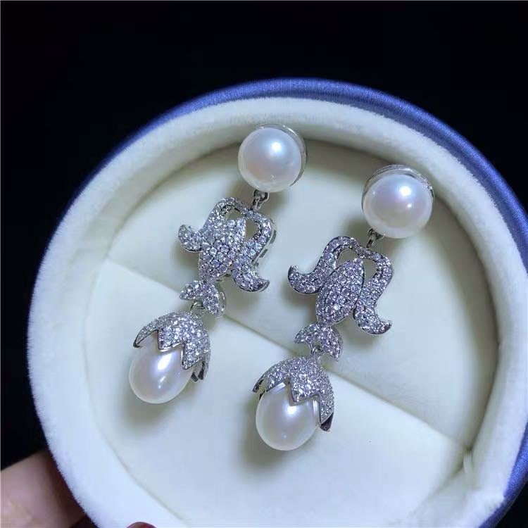 Natural Pearl 925 Silver Earrings (1 of 3)