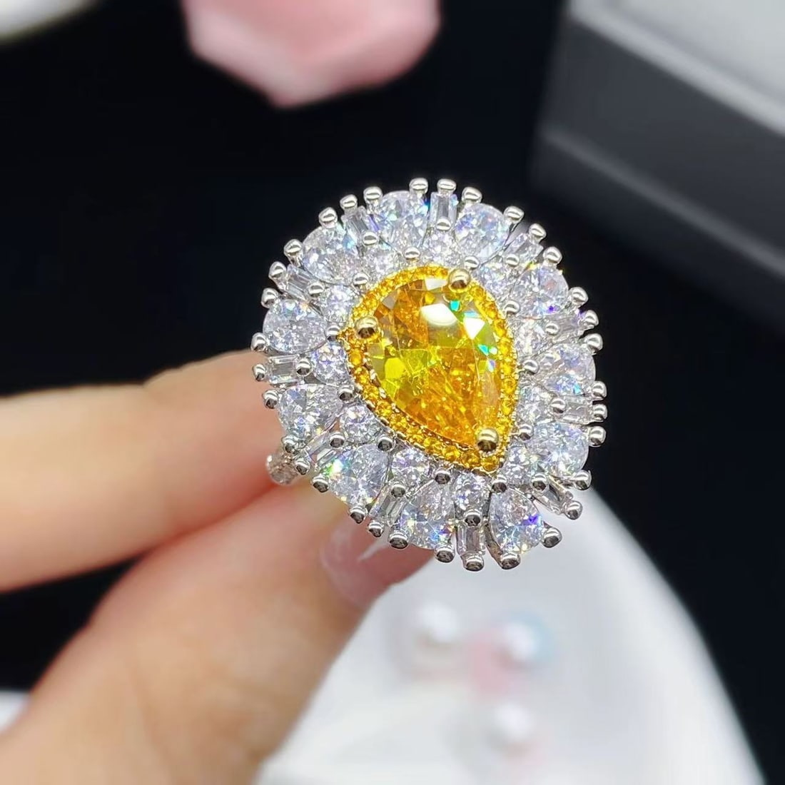 Yellow Gemstone Ring - 4