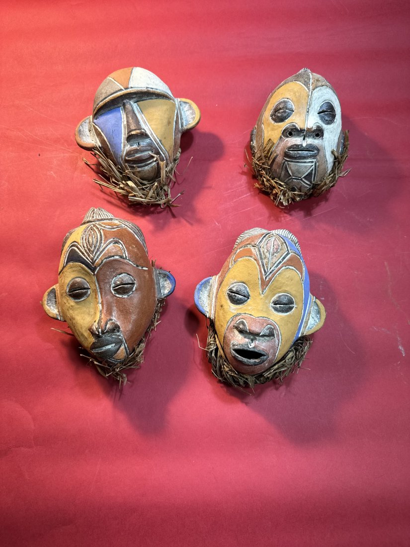 Painted Clay Masks SET OF FOUR (1 of 4)