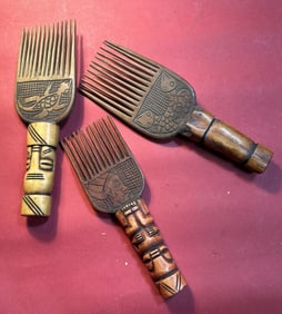 Bone Handle Combs Set of 3