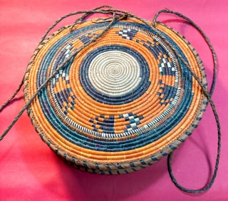 Basket Weave & Leather Handbag
