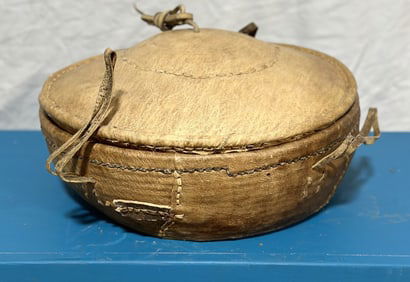 Handmade Leather Covered Basket