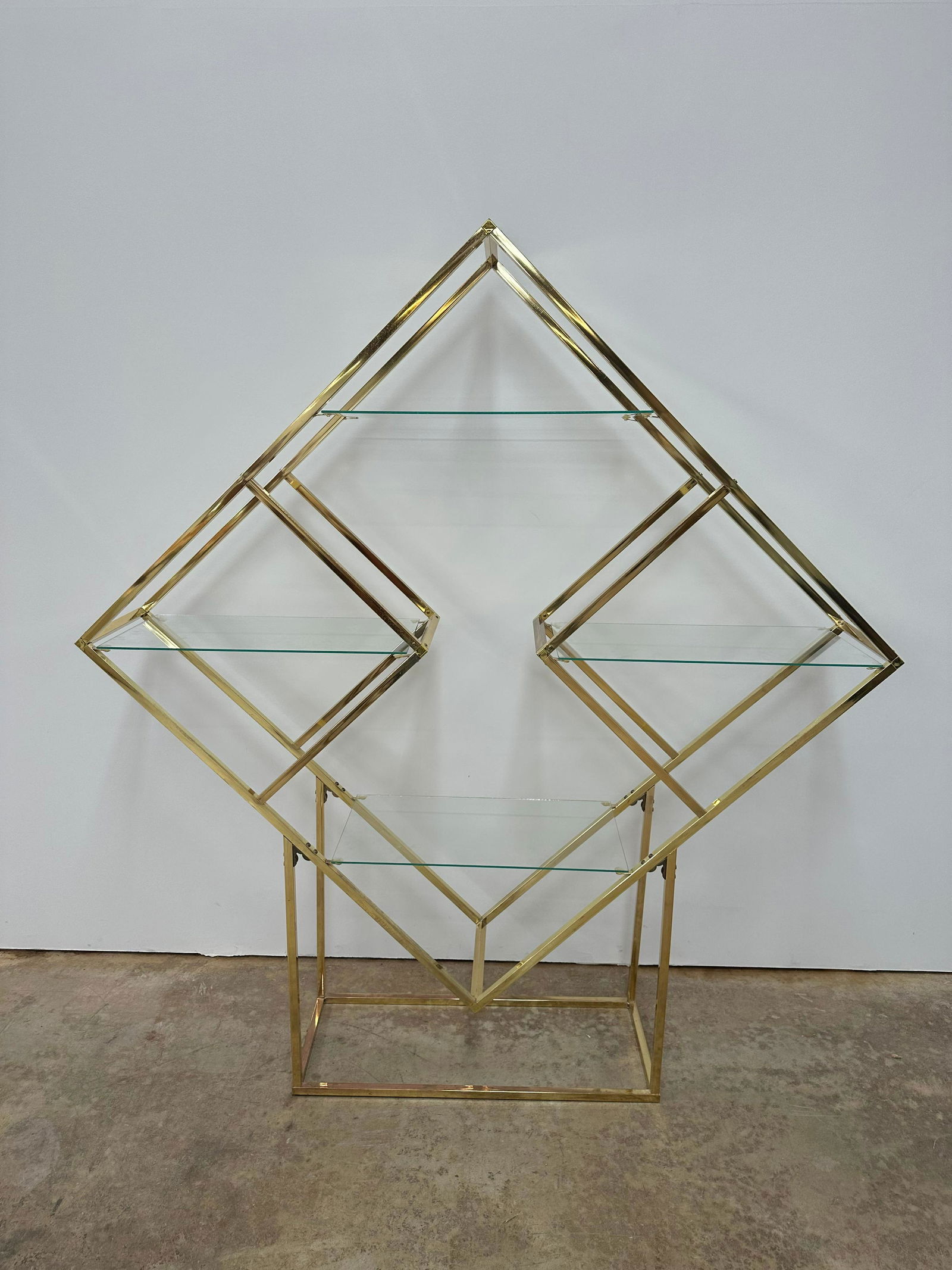 Vintage Brass Diamond Etagere (1 of 6)