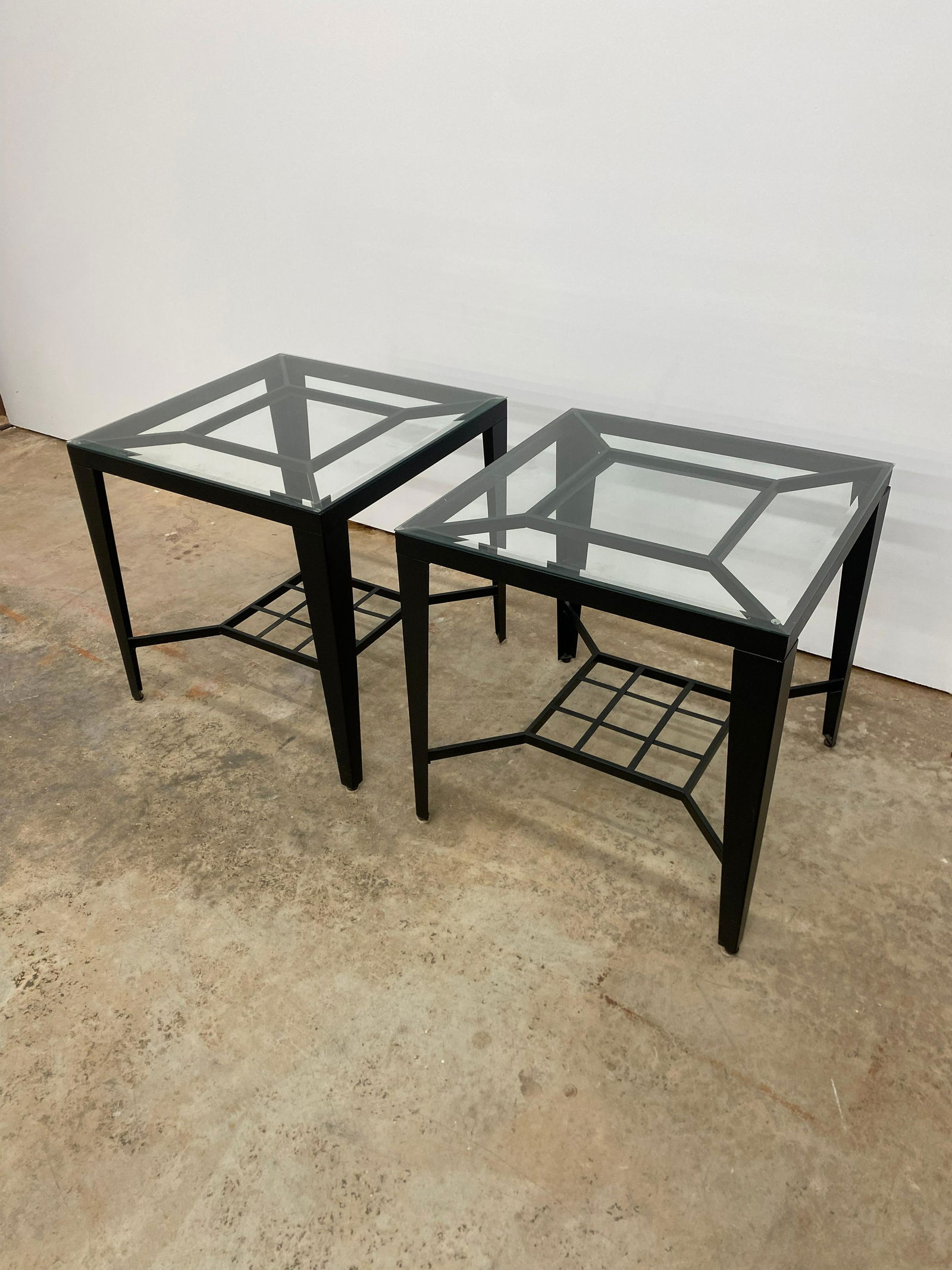 Pair of Glass End Tables (1 of 5)