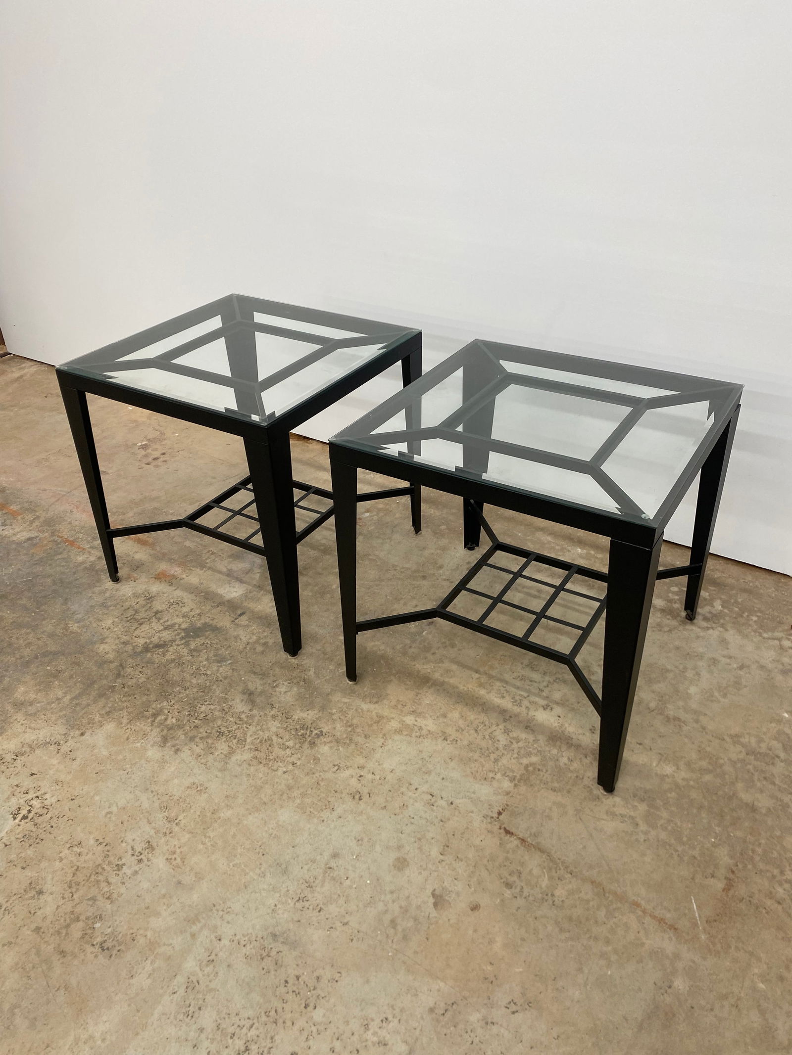 Pair of Glass End Tables (1 of 5)