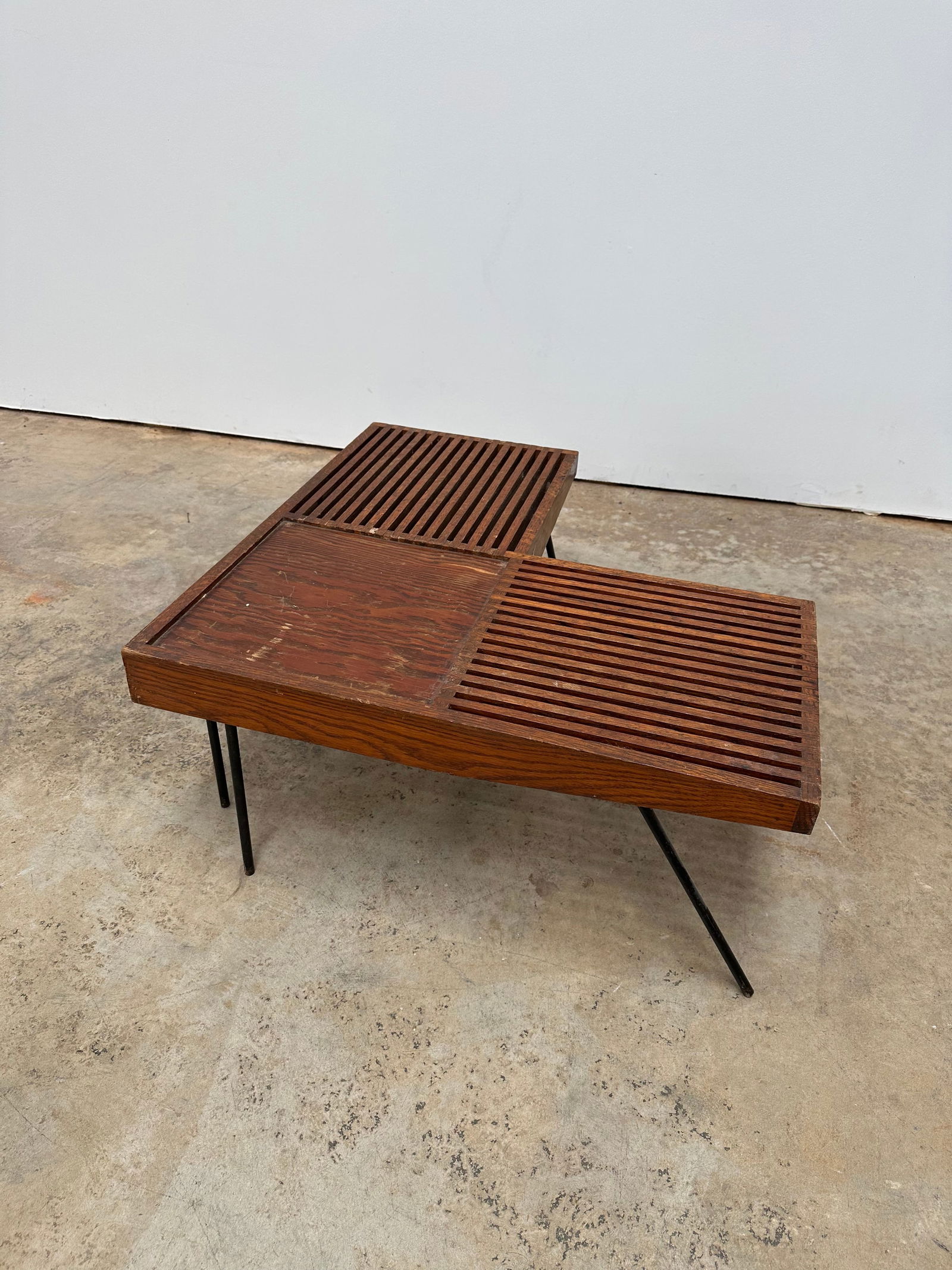 Mid Century Wood Slat Coffee Table (1 of 6)