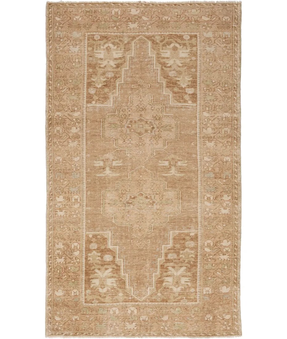 Hand Knotted Vintage Turkish Anatolian Wool Rug - 3'11'' x 7'3'' (1 of 7)