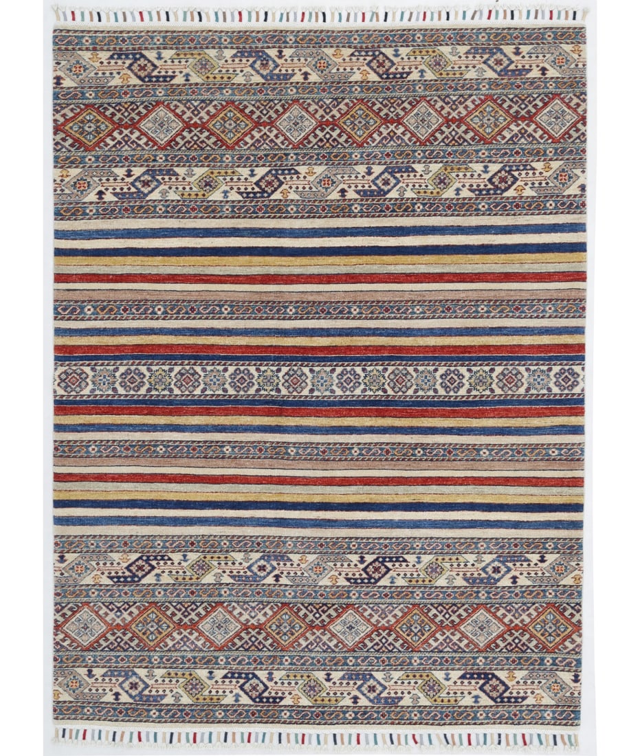 Hand Knotted Khurjeen Wool Rug - 5' 0" X 6' 6" (1 of 1)