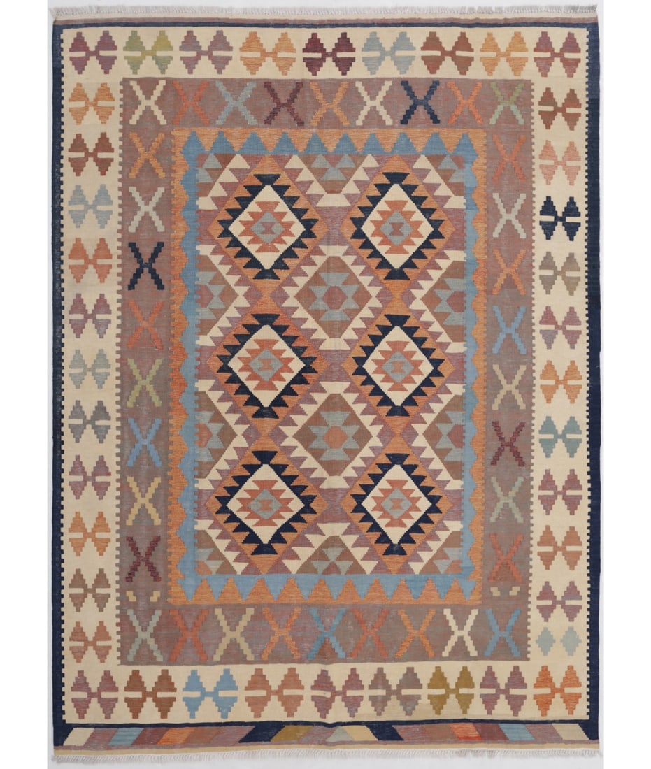 Hand Woven Reversible flat weave Kilim Wool rug- 6' 2" X 8' 4" (1 of 1)
