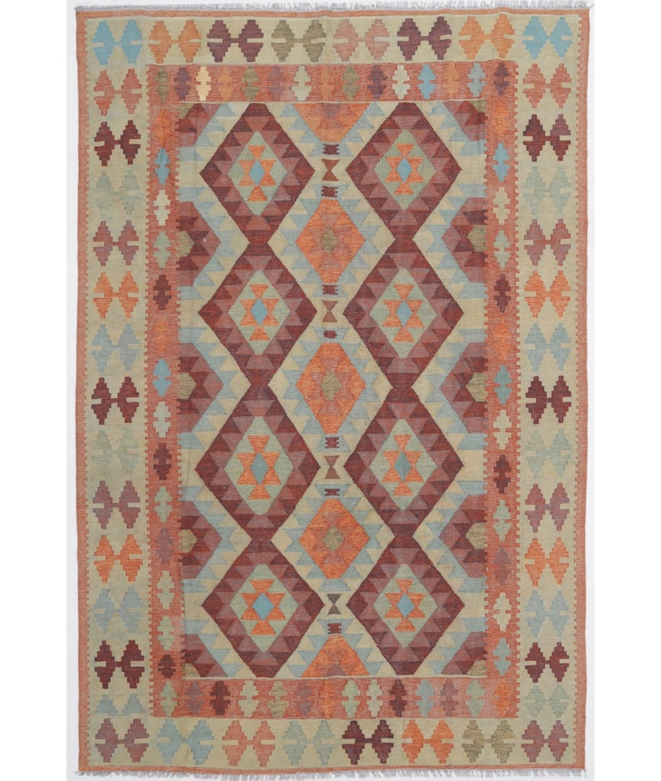 Hand Woven Reversible flat weave Kilim Wool rug- 5' 9" X 8' 10" (1 of 1)