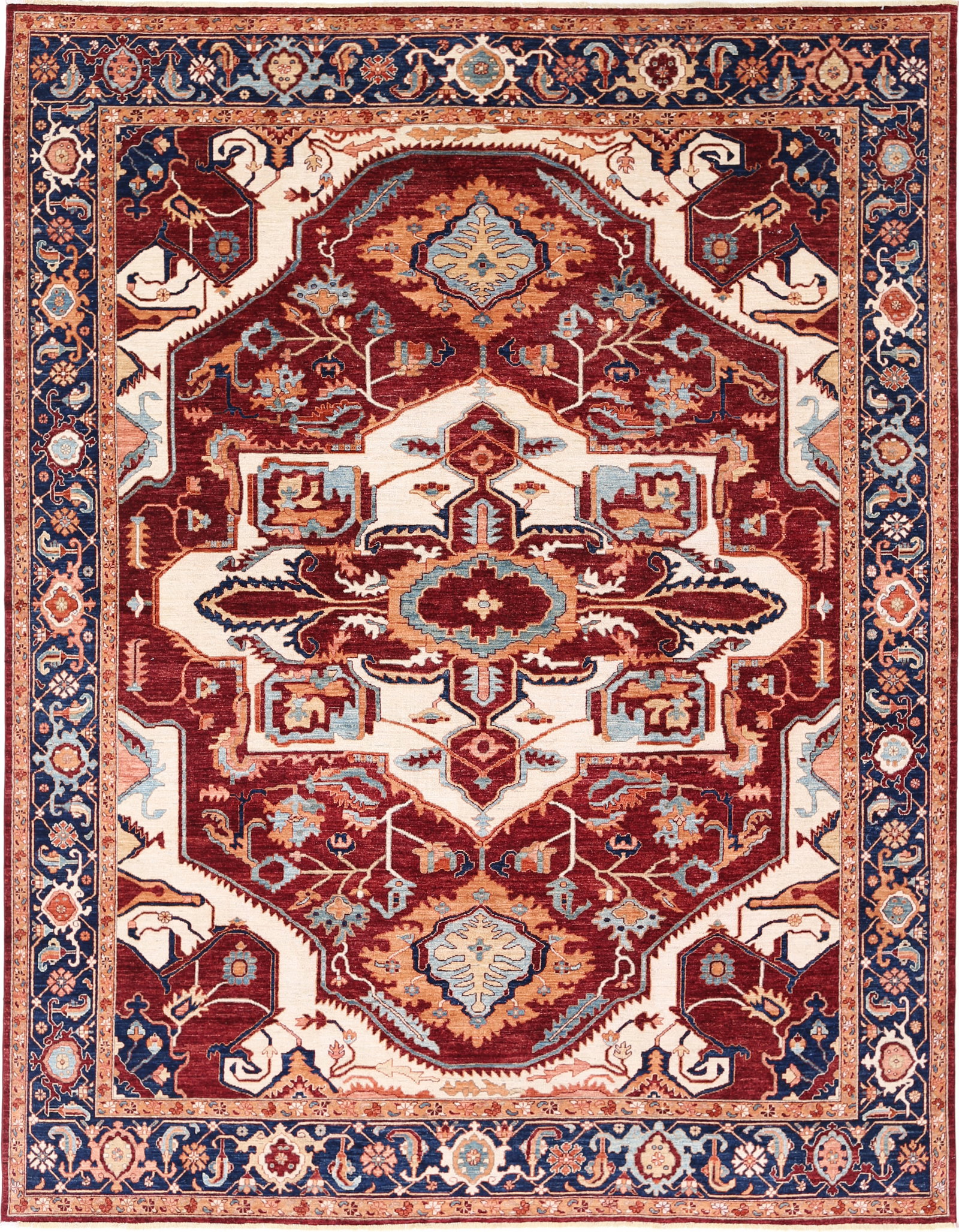Fine Hand Knotted Ziegler sultanabad Wool Rug - 12'2" x 9'4": Emerging from the rich weaving traditions of Afghanistan, this stunning hand-knotted wool rug from the Ziegler collection offers a refined interpretation of the timeless Farhan design. Measuring a sta