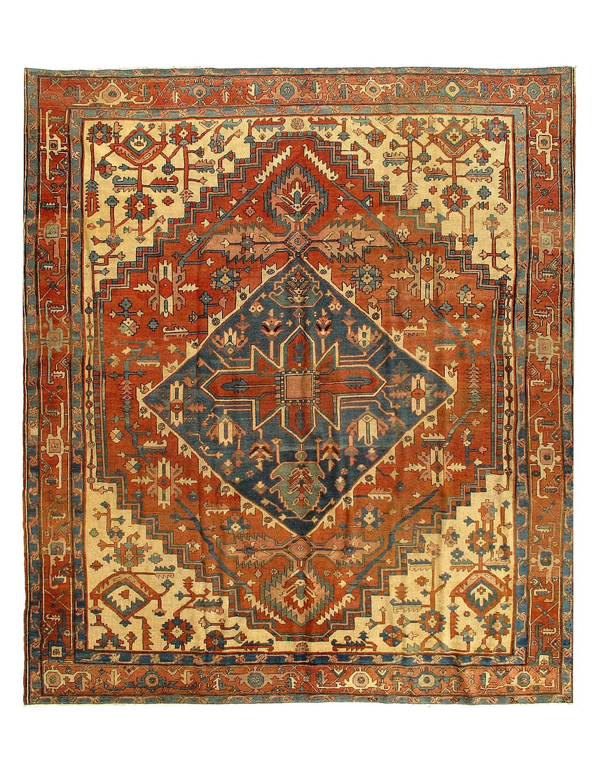 Persian Antique Serapi Rug 10'5"X 11'7" (1 of 3)