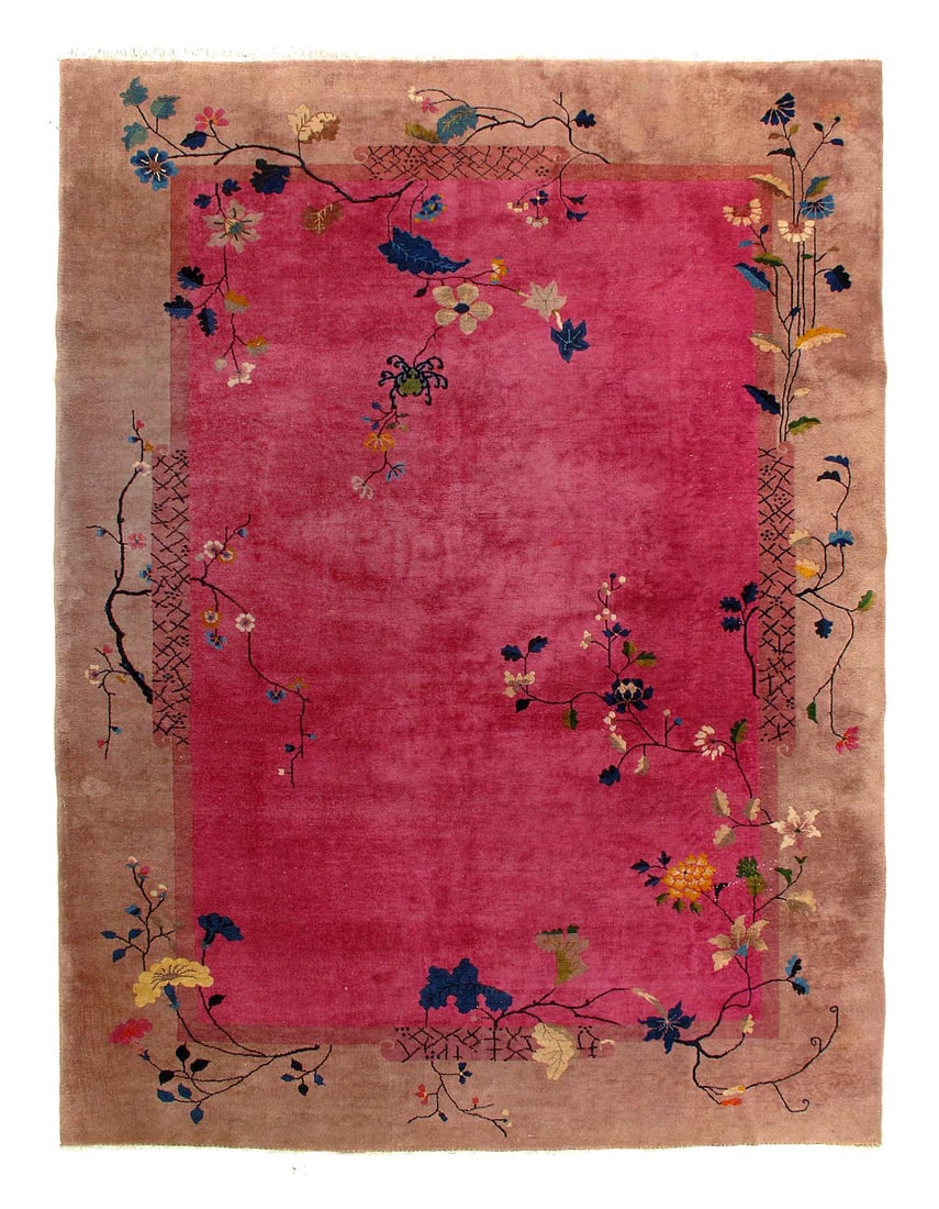Antique Chinese Art Deco Rug 9'X 11'9": Antique Chinese Art Deco Rug 9'X 11'9''hinese Deco Rug, Origin: China, Circa: 1920 – Here is an exciting and appealing antique Oriental carpet – an antique Art Deco rug that was designed and woven