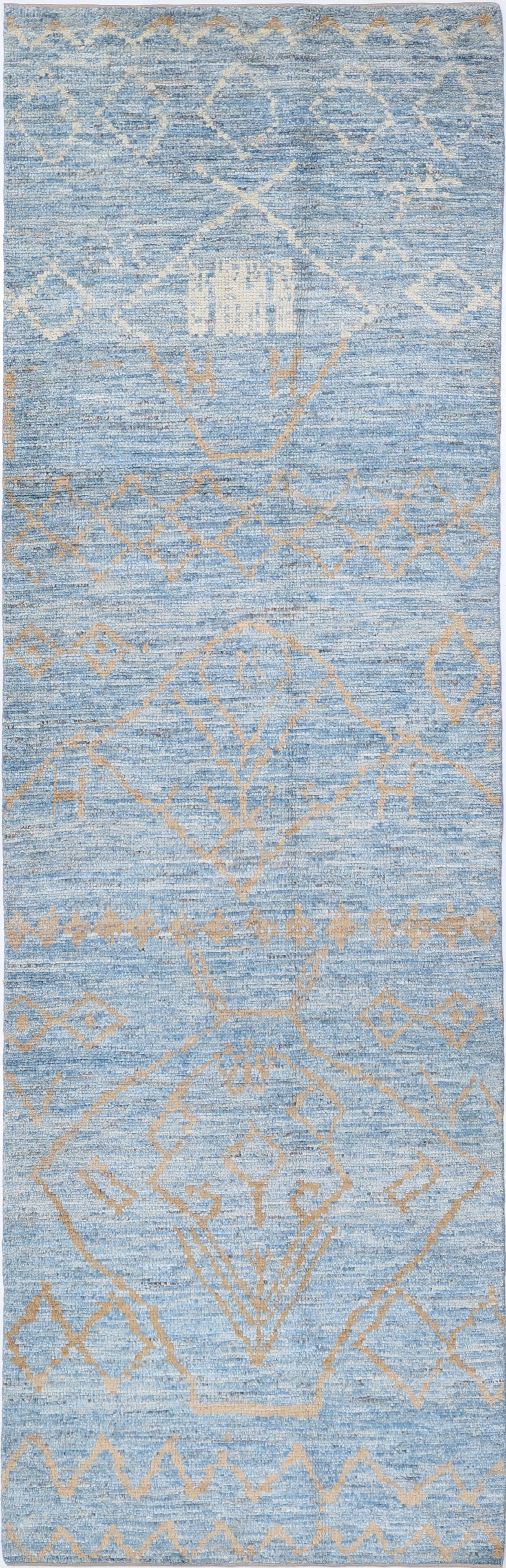 Hand Knotted Morocan Wool Runner - 11'8" x 3'4" (1 of 5)