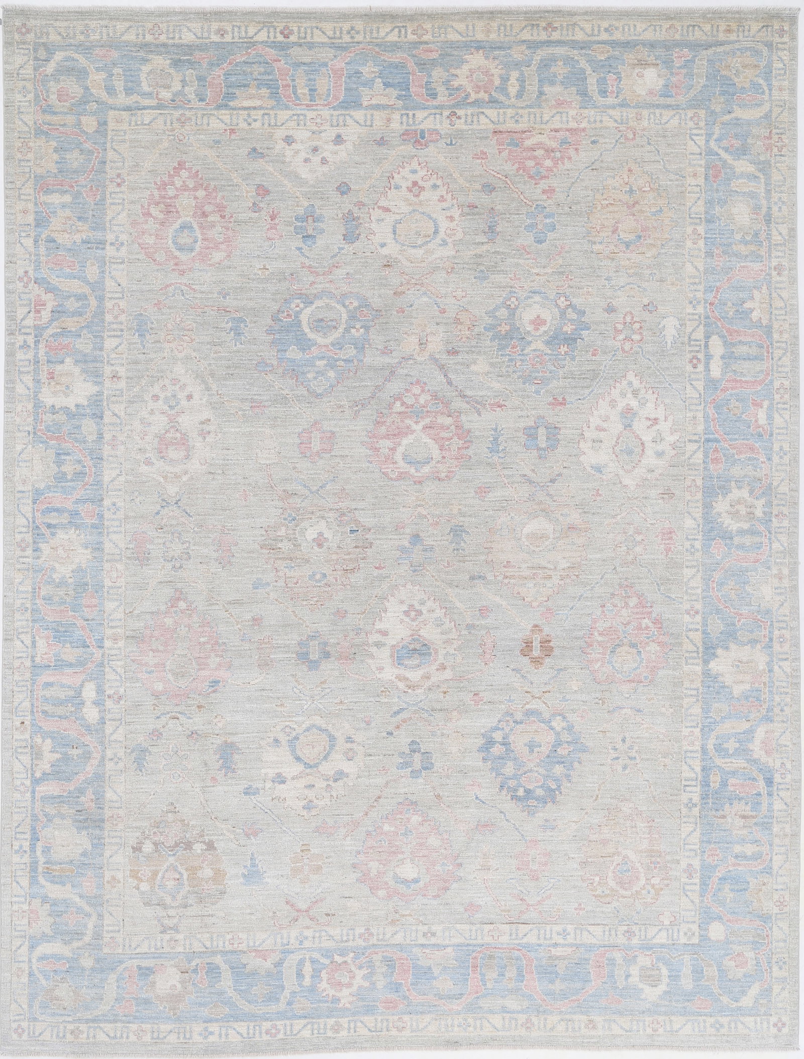 Fine Hand Knotted Oushak Wool Rug - 11'11" x 9'2" (1 of 8)