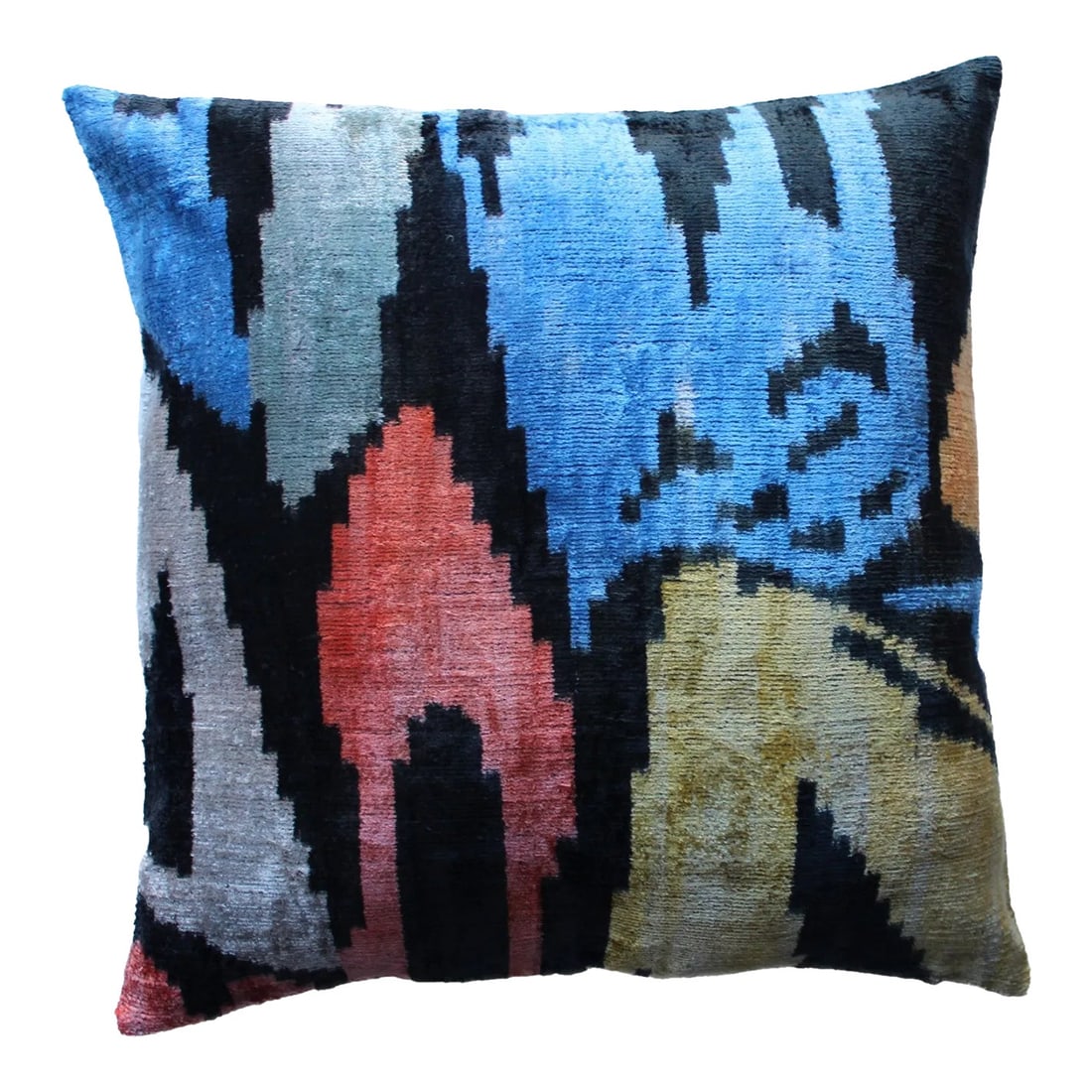 Contemporary Velvet Ikat Bohemian Throw Pillow (1 of 6)
