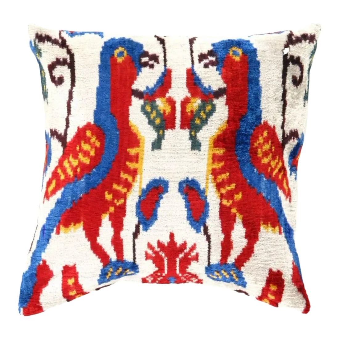 Contemporary Velvet Ikat Bohemian Throw Pillow: Bohemian Red /Navy blue Decor Pillow place anywhere in your home that could use a little personality! Amp up the charm, comfort, Whether your space is big, or small, luxury or farmhouse, bohemian or m