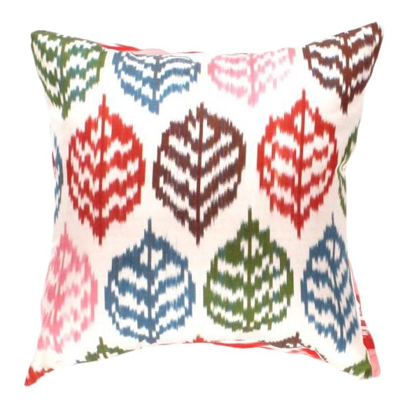 Multi Color Hand Knotted Turkish Silk Ikat Pillow: Refresh the look and soften the feel of any area in your space with gorgeous color of the oasis with one of our Ikat Pillows.Ikat textile derive their name from the technique used to create them, wher