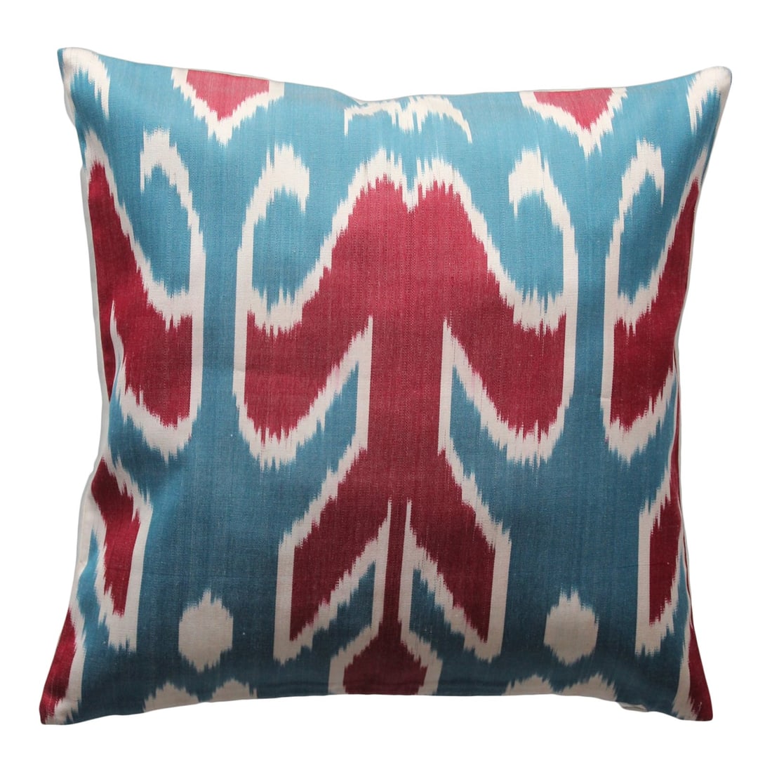 Contemporary Silk Ikat Bohemian Turkish Pillow: Refresh the look and soften the feel of any area in your space with the gorgeous color of the oasis with one of our Ikat Pillows coverIkat textile derive their name from the technique used to create t