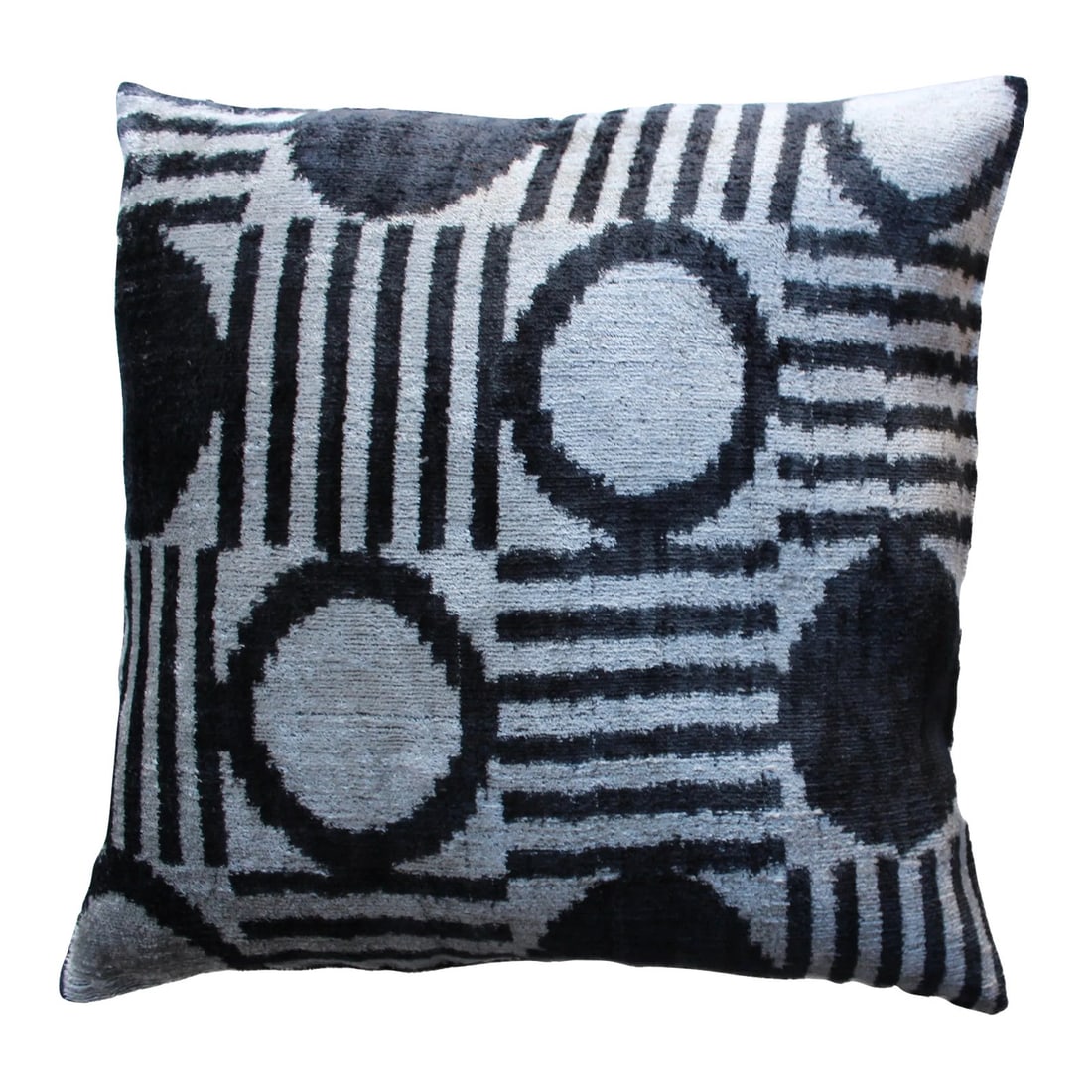 Contemporary Silk Velvet Ikat Pillow Cover Bohemian Pillow (1 of 6)
