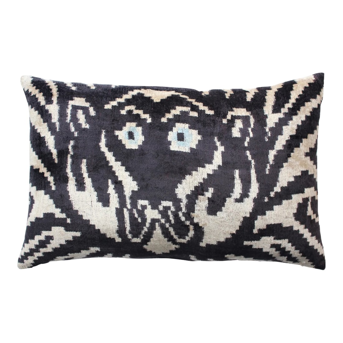 Contemporary Silk Velvet Ikat Pillow Cover Bohemian Pillow (1 of 6)