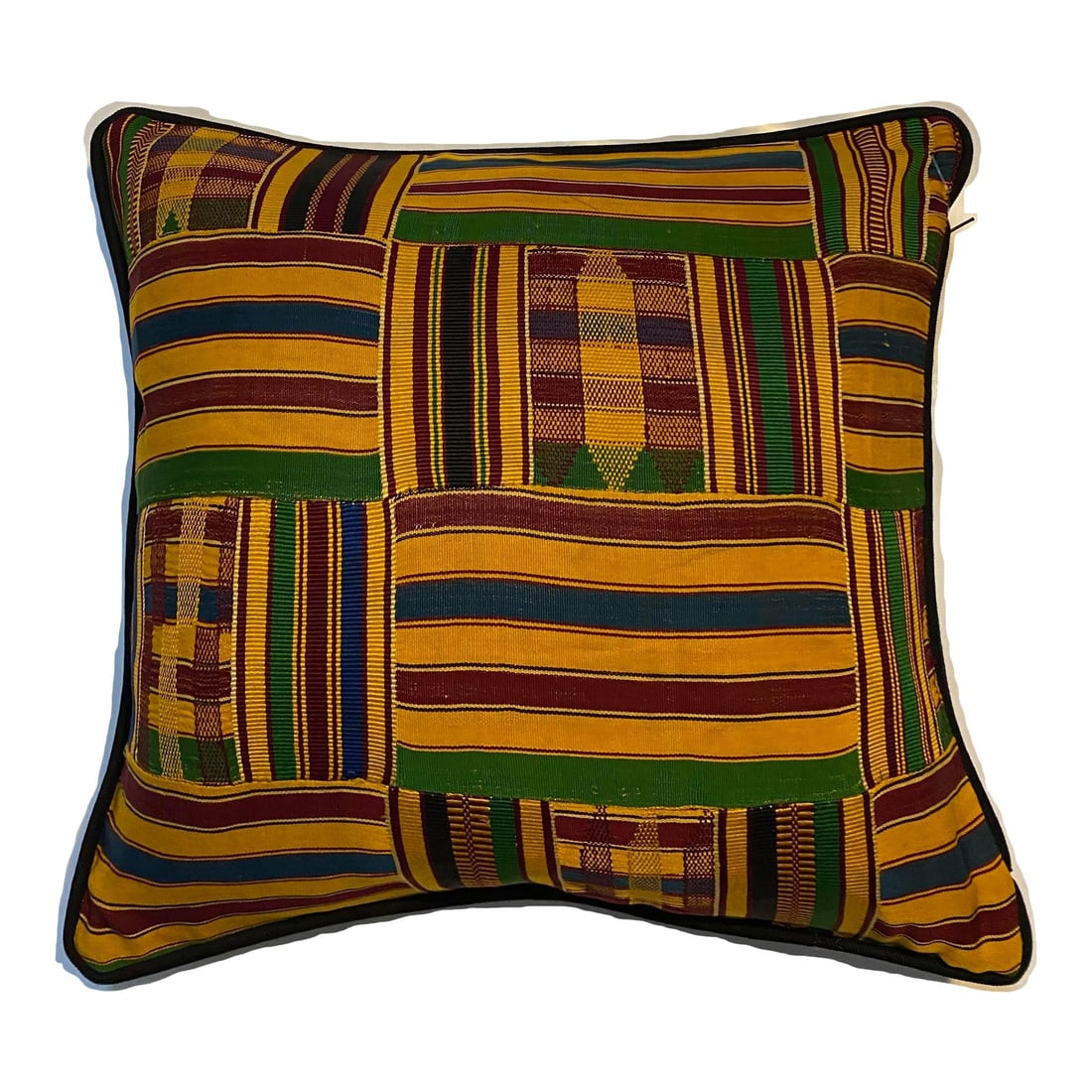 African Design Turkish Cotton Pillow: Vintage African Design Turkish Cotton PillowThis pillow is made from fabric that is based on a handwoven piece made from pure Tibetan sheep's wool to produce a fabric called Sherma. Sherma is one of t