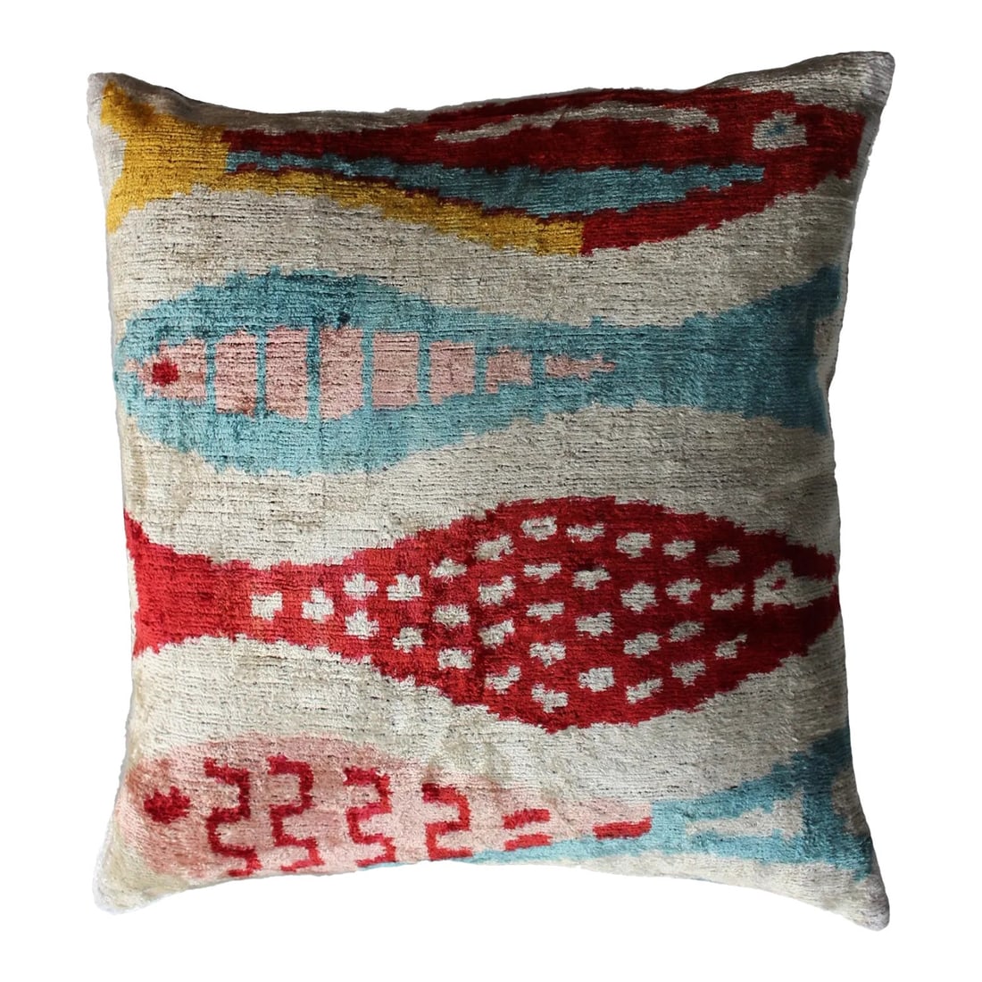 Contemporary Silk Velvet Ikat Pillow Cover Bohemian Pillow (1 of 6)