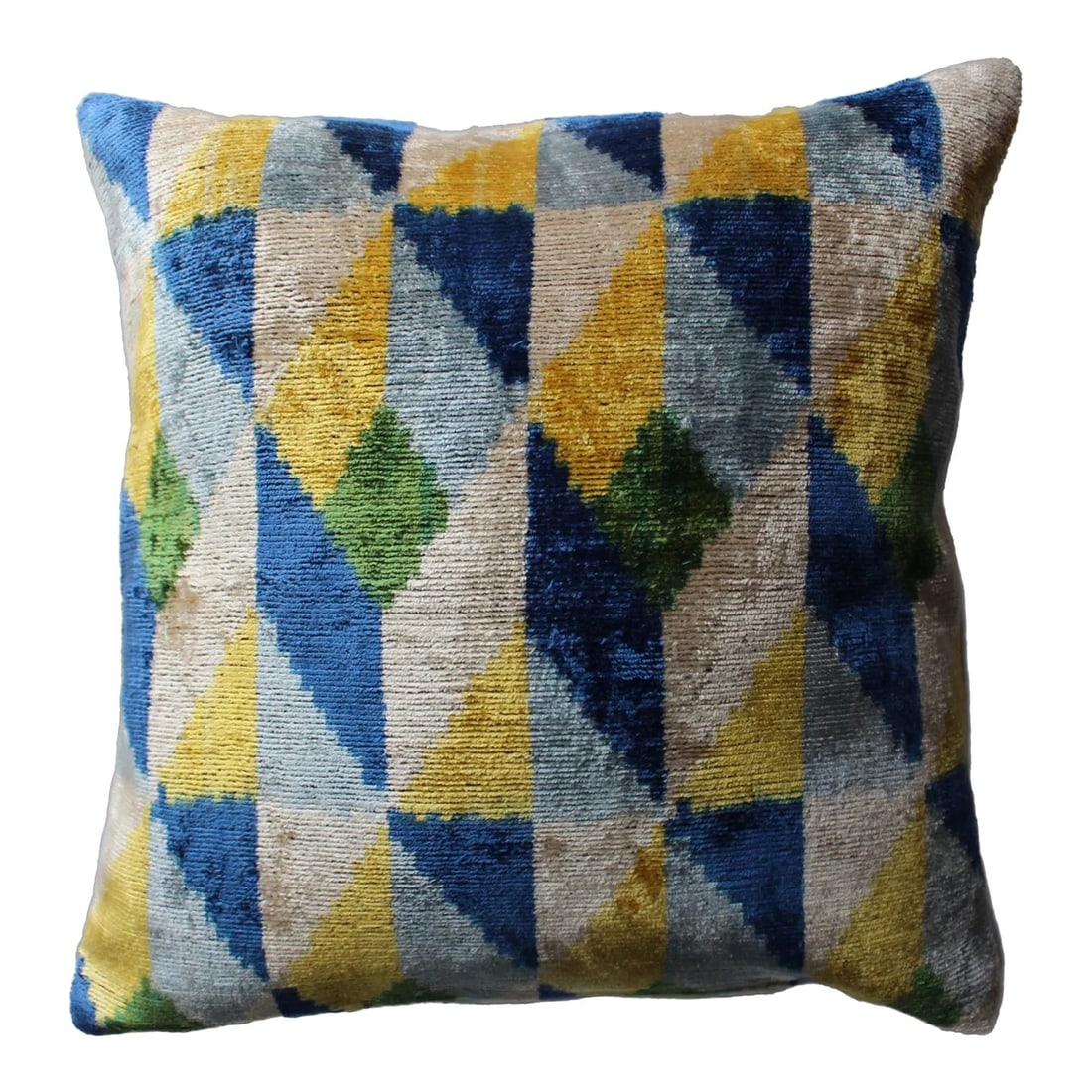 Contemporary Velvet Ikat Bohemian Throw Pillow (1 of 6)