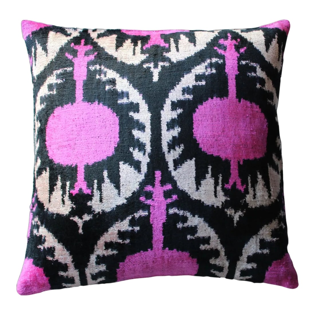 Boho Chic Silk Velvet Ikat Pillow Cover Bohemian Pillow Cover (1 of 6)