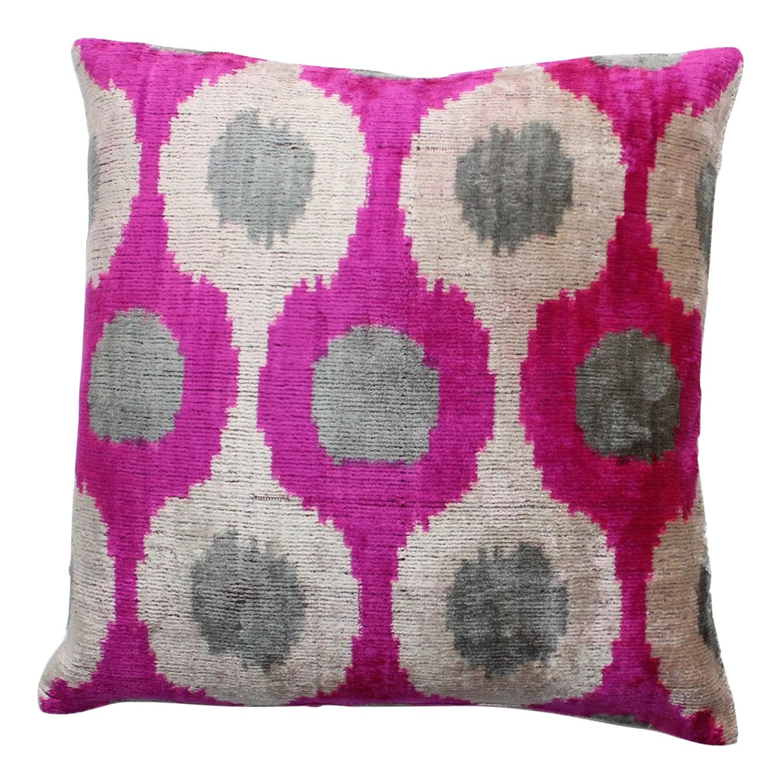 Contemporary Boho Chic Silk Velvet Ikat Pillow Cover Bohemian Pillow Cover (1 of 6)