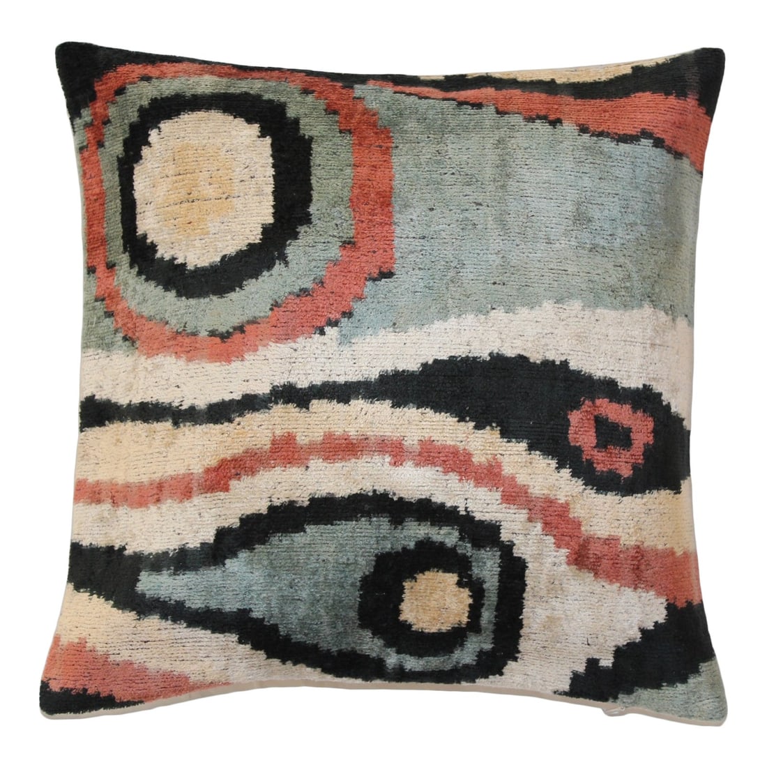 Contemporary Velvet Ikat Bohemian Throw Pillow (1 of 5)