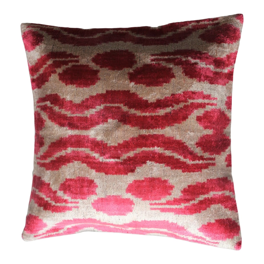 Pink Turkish Velvet Ikat Pillow 16 X 16 (1 of 6)