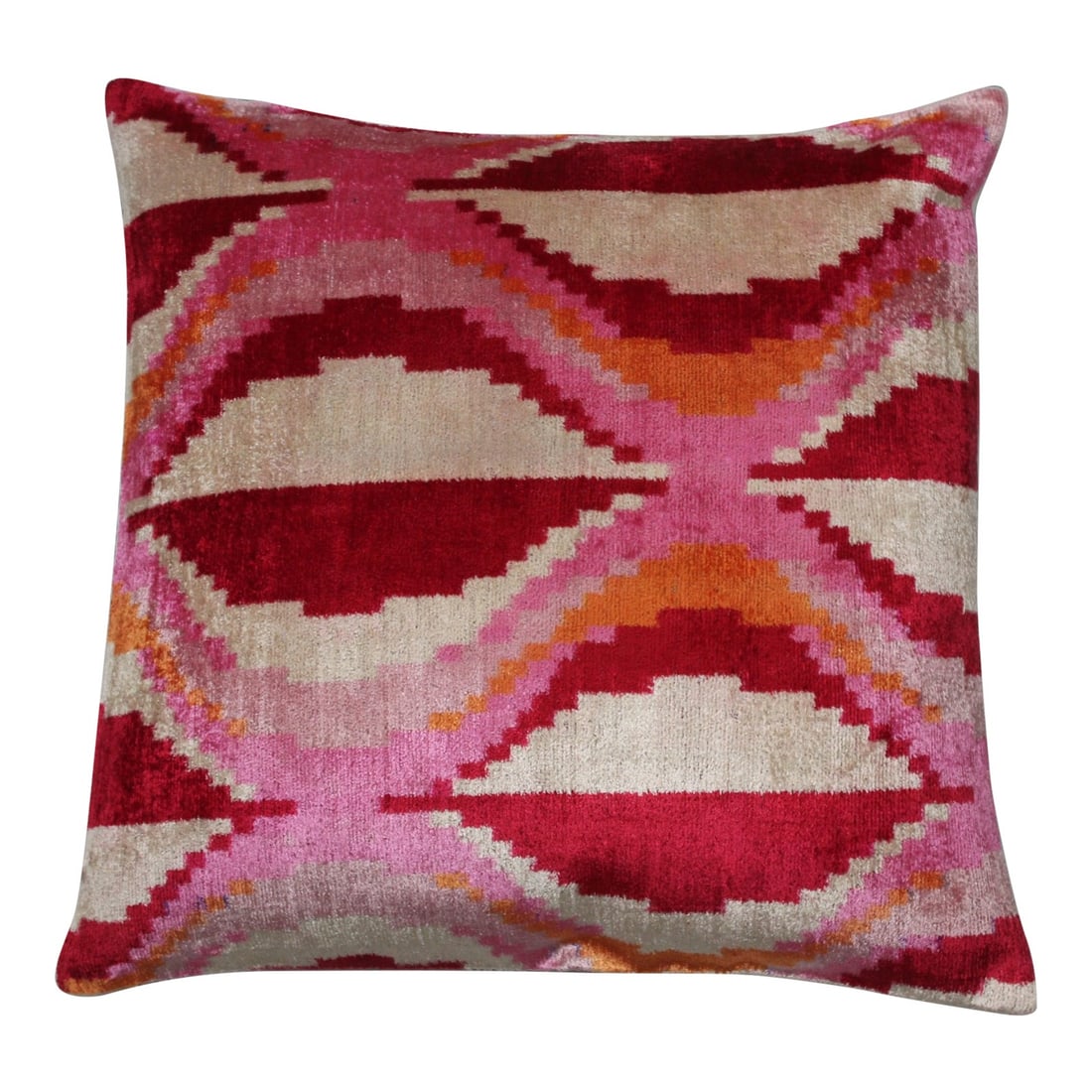 Contemporary Silk Velvet Ikat Pillow Cover Bohemian Pillow (1 of 6)