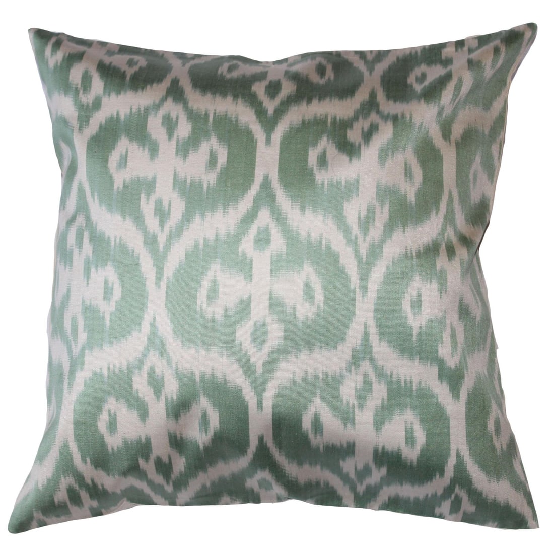 Contemporary Silk Ikat Bohemian Throw Pillow: Bohemian silk ikat pillow with vibrant colors of red, beige and blue. Super hand soft. Pillow has a zipper for closure. Insert is included. / Dimensions :20?W ? 7?D ? 20?H / Styles :Contemporary / Pat