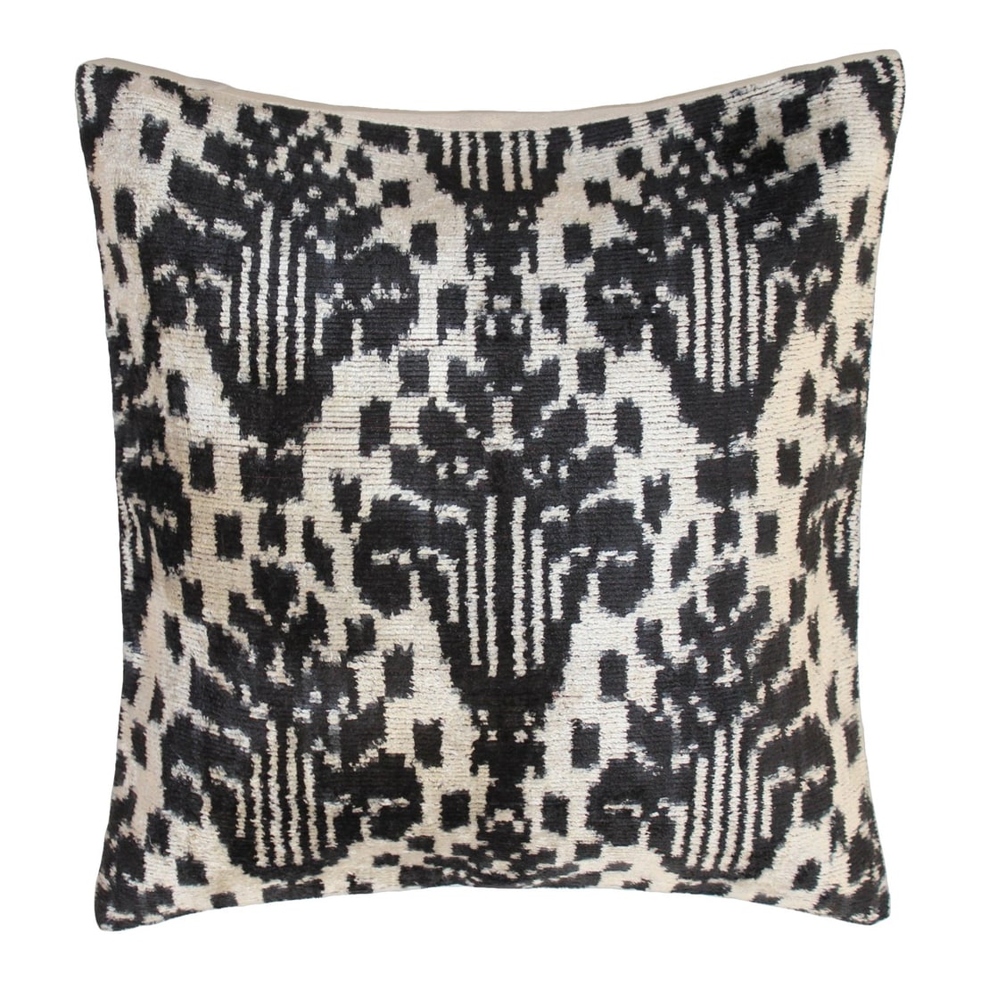 Contemporary Velvet Ikat Bohemian Throw Pillow: For an earthy addition to your existing d?cor, you simply cannot go wrong with this throw decorative ikat pillow cover. Handmade in artistic detail, it features an imaginative / Pattern :. The effect 