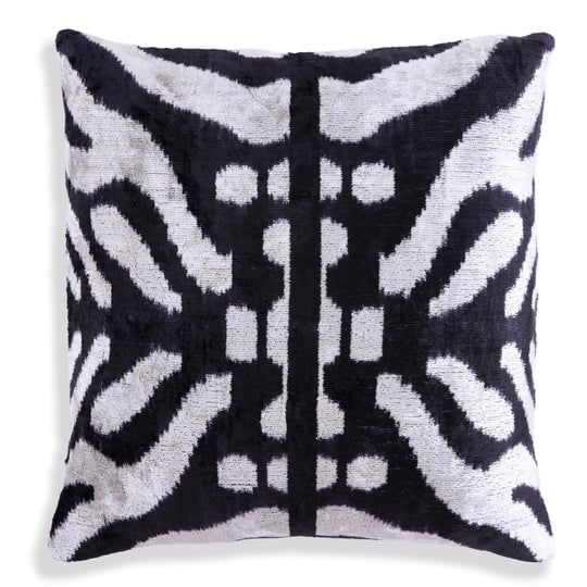 Handmade 16x16 Velvet Pillow - Black & white Symmetry Pattern (1 of 8)