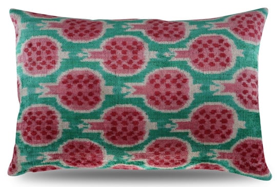 Canvello Decorative Pink Green Pomegranate Pattern Geometric Throw Pillow Down Feather Filled - (1 of 9)