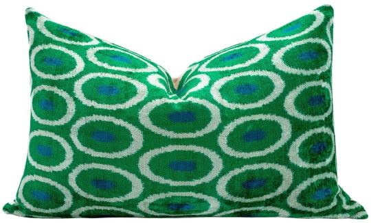 Canvello Green Blue Handmade 16x24 Silk Velvet Pillow, Organic Veg Dyed, Down/Feather Filled: Goose Down Pillows Delight: Ever had that cloud-like feeling? That's what we're bringing to your couch! Obsessed with Comfort: It's like the best of down pillows and feather pillow had a baby. You're 