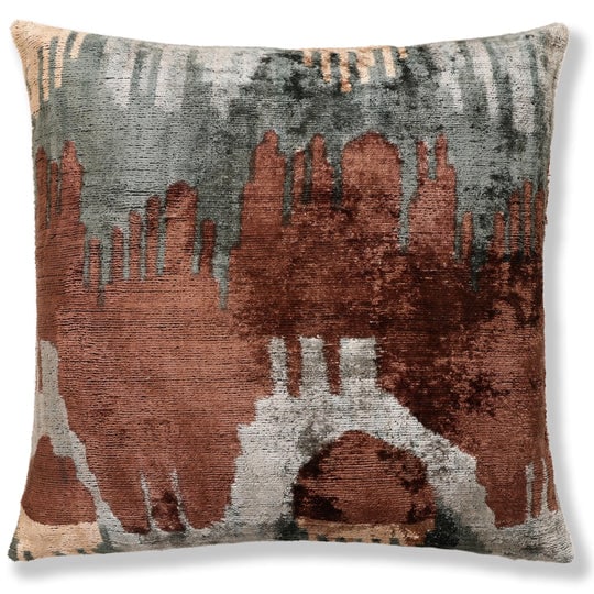 Handmade Organic Silk Velvet Pillow 20x20 | Earthy Modern Design (1 of 7)