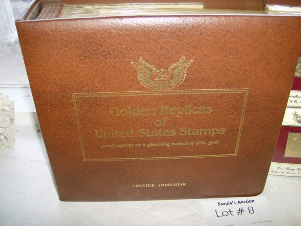 2 Albums of US Stamps- Golden Replica of US Stamp