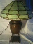 Tiffany Studios Colonial Lamp: Tiffany Studios Colonial Lamp, 16" shade on Greek urn base, mongram, excellant condition