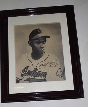 Sathel Paige autographed photo ,framed: Sathel Paige autographed 8 x10 photo, framed