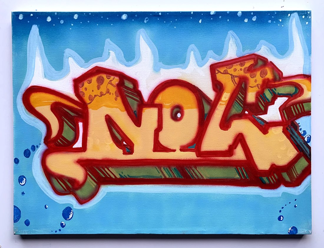 NOC167 "NOC" Graffiti Painting: NOC 167 â€“ Untitled Noc. Aerosol and acrylics on canvas. Size measures 18"x 24" Signed by Noc and dated verso. Comes with a COA from Dirtypilot