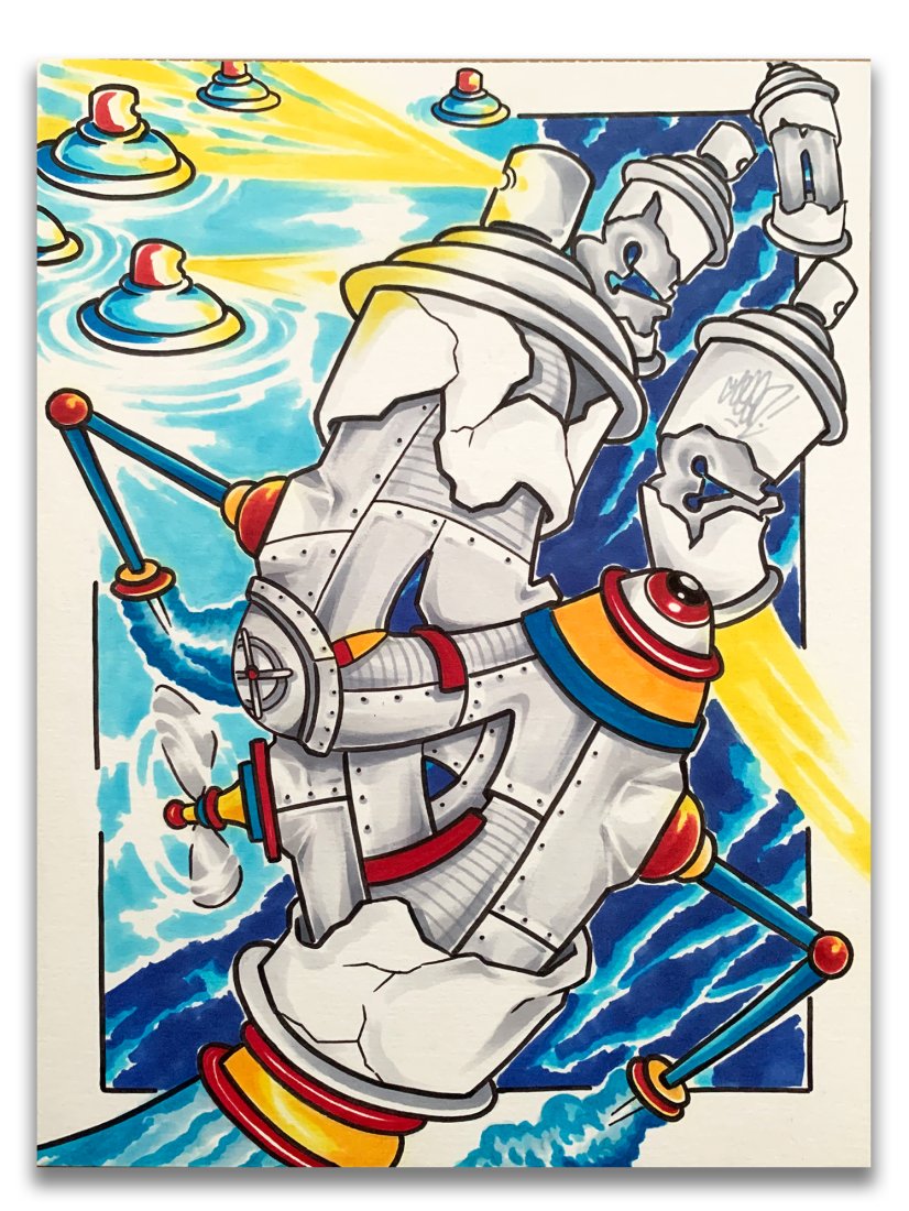 SEEN - "SPACESHIP" Drawing , Urban Art, Graffiti, Street Art (1 of 3)