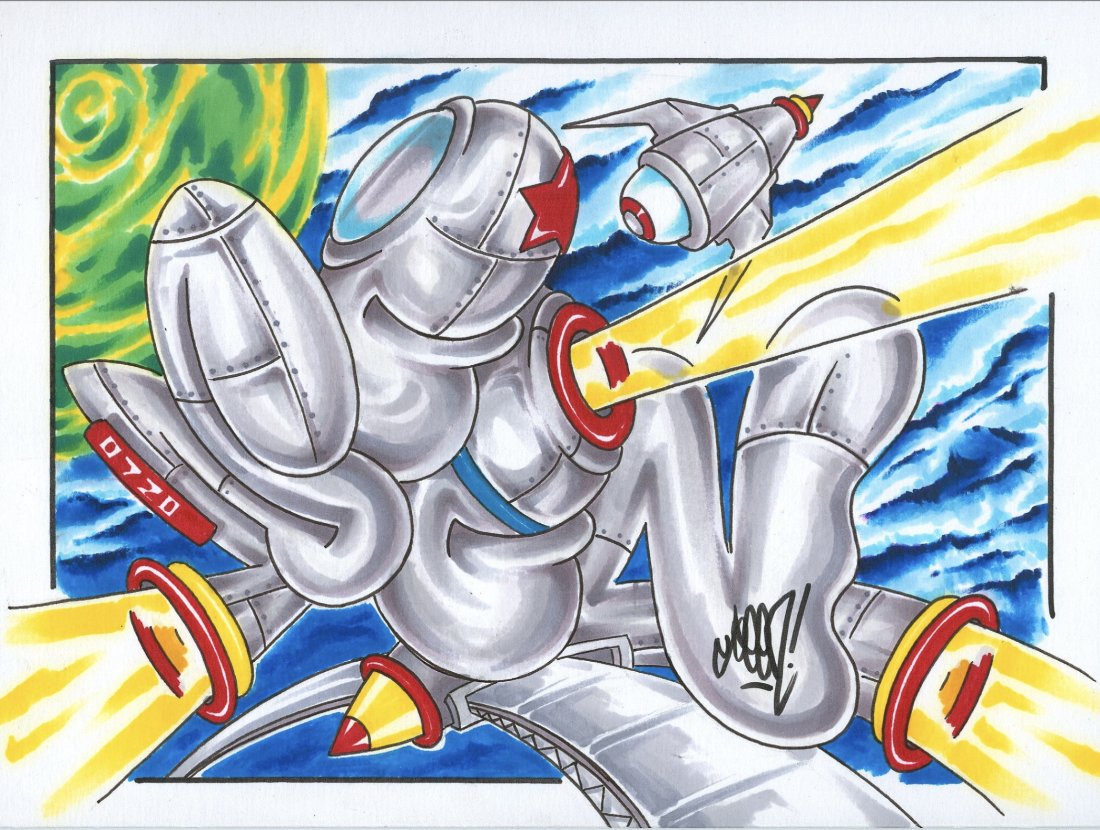 SEEN - "SPACESHIP" - Drawing . Urban Art, Graffiti, Street Art (1 of 2)