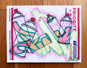 LADY PINK  "Cans" Slap - Urban Art, Graffiti, Street Art