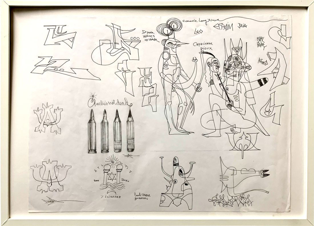 DOZE Green "Charlies not Dead" 2015 Drawing - Urban Art, Graffiti, Street Art (1 of 3)