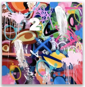 COPE2 "Untitled" Painting 44" x 43" - Urban Art, Graffiti, Street Art